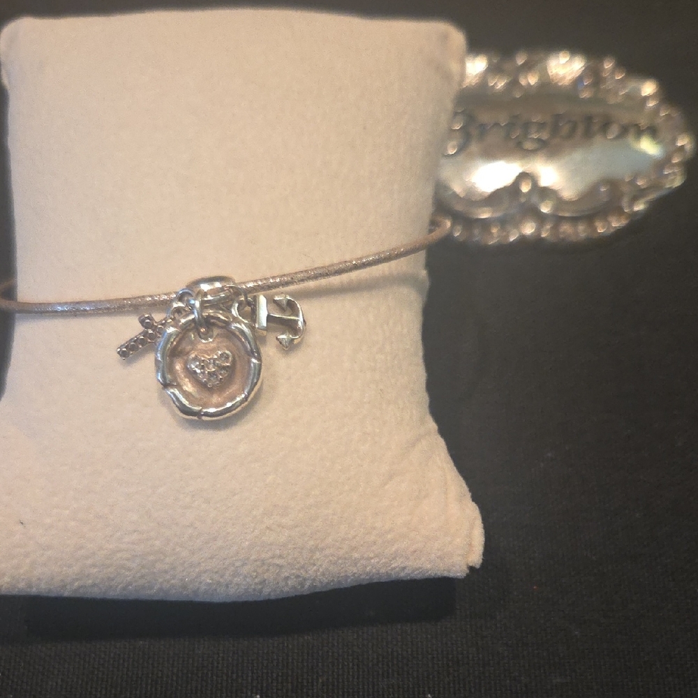 Brighton Silver Heart and Key Bracelet
